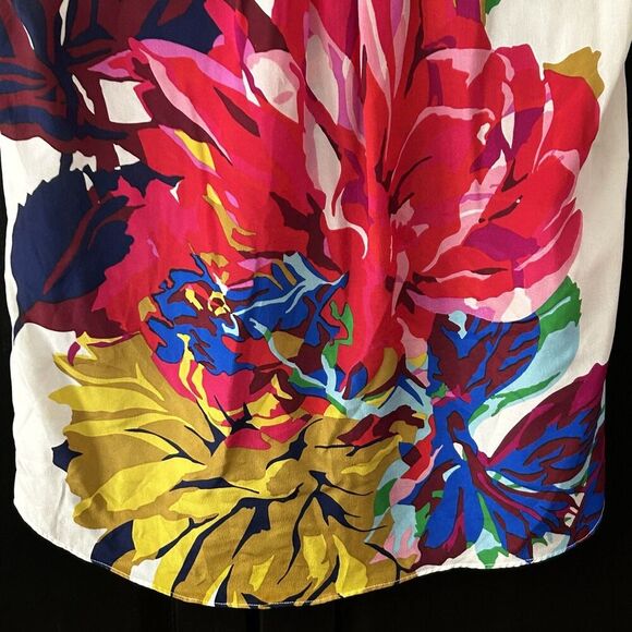 Maeve Anthropologie Mixed Bouquet Floral Sleeveless Silk Top Size 4 Blouse - Picture 9 of 10